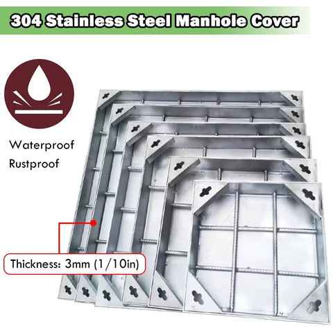 Heavy Duty Waterproof Rectangular Drainage Cover With Hidden Embedded Manhole And Septic Tank Lid for lawn dock and pavement.