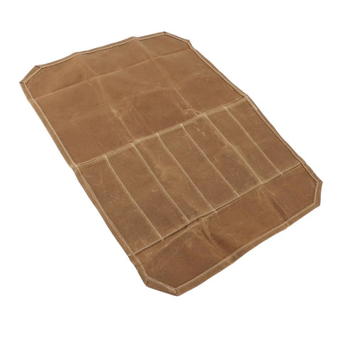 Waxed Canvas Go-To Chef Knife Roll Bag For Camping And Travel Durable Water Resistant Knife Carrier With Secure Slots