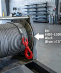 Beefy 3/8 Inch By 100 Foot Steel Core Winch Cable With Hook For Tow Trucks Rollbacks And Recovery, 4050 Lbs Working Load Limit
