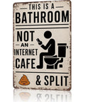 Kickass Vintage Metal Tin Sign 8X12 Inches With A Heck Funny Bathroom Wall Art And Farmhouse Humor Plaque.