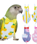 Reusable Bird Diaper With Waterproof Inner Layer For Cockatiels And Parrots, pineapple print cotton diaper set, various colors