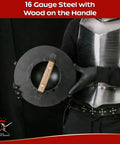 Medieval Buckler Shield 12 Inch 16 Gauge Steel Handheld Shield With Wooden Grip For LARP Reenactment Cosplay And Display