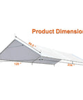 Dimensions of 10x20 Ft Carport Replacement Canopy Cover Heavy Duty PE Shelter Tarp showing length, width, and height.