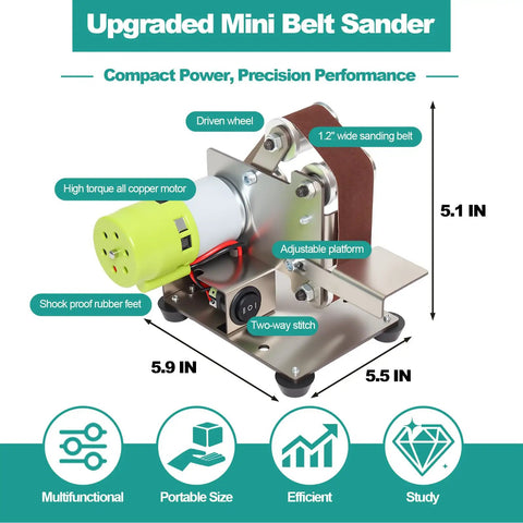 Grind Like A Pro With This Mini Belt Sander Knife Sharpener Electric Upgraded DIY With 7 Adjustable Speeds 110V includes 10 belts