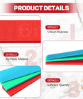 Professional Grade 200 Count Quarter Inch Thick Red Plastic Shims For No Sweat Tile Leveling And Reliable Door Window Gap Filling Designed To Keep Your Home Projects Looking Clean And Dead Nuts Straight Daily displayed on a marble background.