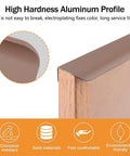 8 Pack Concealed Drawer Pulls With Curved Aluminum Alloy Edge Design on wood, close-up