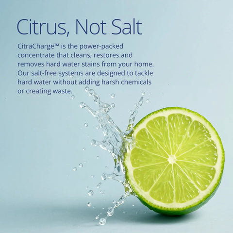 Lime splash promoting Replacement Cartridge For Whole Home Duo System With Advanced 2 Stage Citrus Filtered Salt Free Water Filter System