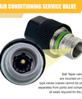 Close-up of air conditioning service valve from 16 Piece Air Conditioning Valve Core Kit With Schrader Cores for DIY AC repairs.