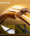 Close-up of 96 Ft LED Outdoor String Lights With 48 Shatterproof Edison Bulbs showing durable cable and hook attachment.