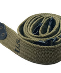 Coiled Khaki Thompson Kerr Rifle Sling US World War I Canvas Gun Strap for M1903 Springfield and Light Machine Gun Reproduction Slings
