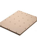 Heavy Duty Mdf Spoilboard With Pre Installed Threaded Inserts For Proverxl 4030 Cnc Router showing top view of MDF board with holes.