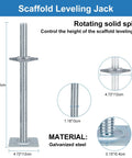 24 Inch Adjustable Scaffold Leveling Jacks For Baker Style Frames Galvanized Solid Threaded Rods Scaffolding Feet 4 Pack with solid spiral design.