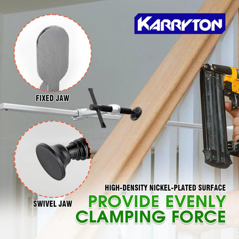 KARRYTON 4-pack 12in F-clamps with 3in throat; drop-forged steel, nickel-plated bars for wood/metal DIY