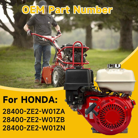 GX270 Pull Start Recoil Starter Assembly for Honda engine on lawn mower, OEM part number display
