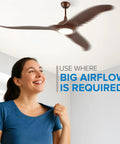 Sleek Eighty Four Inch High Velocity Ceiling Fan With Hardcore One Hundred Watt Motor And Three Patented Blades Serving Killer Chill for large spaces.