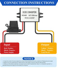 Diagram of Garage Ready DC Buck Converter Step Down Power Module 17 To 60V To 12V Input with wiring instructions.