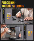 Mini Electric Screwdriver Set With OLED Display, Six Torque Settings Up To 0.7 Nm, 500 mAh Battery in use for precise repairs