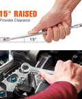 Heavy Duty 20 Piece Wrench Set Metric And SAE Includes Quarter Inch To Three Quarter Inch And 6 To 18mm Wrenches one in use