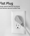 Flat plug design of Three Outlet Flat Extension Cord With 15 Foot Reach Grounded 3 Prong Power Strip for home and office use