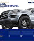 Premium Rear Wheel Bearing Hub Assembly Straight Up Built Tough For Toyotas on car, showing wheel and hub details.