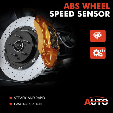 Front Abs Wheel Speed Sensor Compatible With Tesla Model X 2016 To 2020 EV showcasing brake components and installation.