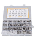 Transparent 480-piece 304 Stainless Steel Screw Nut Washer Kit, M2-M6 fasteners in compartment storage box