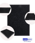 Replacement Filter Compatible With Membrane Solutions MSA3 Series Air Purifiers Featuring Top Notch H13 True HEPA And Activated Carbon Multi Layer Filtration Pack Of 2, showing filter details in close-up circles.