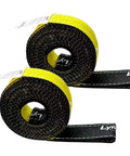 2 Inch By 10 Foot Heavy Duty Lift Sling Web Strap With Wear Guard End And Flat Eye Reinforced Loops 15000 Lb Capacity 2 Pack