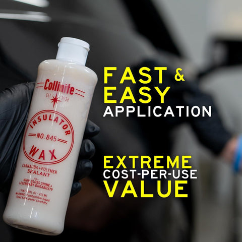 845 Insulator Wax Carnauba And Polymer Sealant With No Fuss Easy To Use Ultra High Gloss Finish Durable Hydrophobic Beading Long Lasting