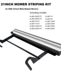 Stainless Steel Mower Striping Kit For EGO 21 Inch Walk Behind Mowers Pro Grade Build showing metal drum and compatibility list