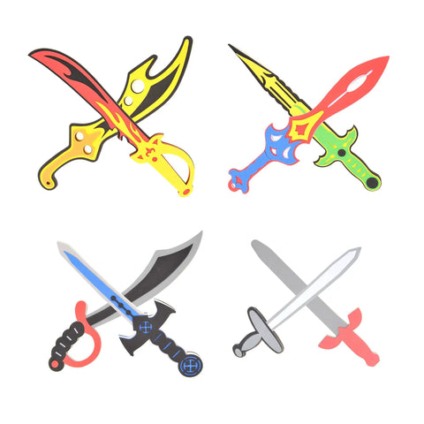 Foam Sword And Shield Set For Kids 12 Piece Ninja Warrior Viking Role Play Gear with distinct foam swords in vibrant colors