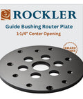 Heavy Duty Router Guide Bushing Plate Universal Router Table Insert Plate For Woodworking Projects Fits 1 25 Inch Router Bits With Friction Free Rotation Solid Shop Essential And Dead Nuts Precise Workhorse Tool, round with center opening.