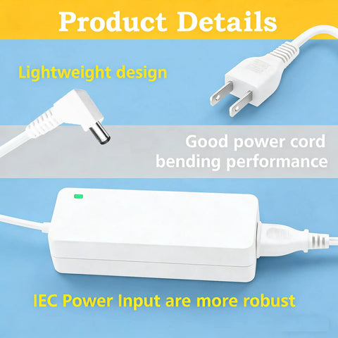 24V Power Cord For Cricut Explore 3 And 4 Replacement Power Supply Adapter Cable Charger with robust IEC Power Input