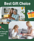 Gift box being presented, suggested as "Best Gift" for Beginner Embroidery Stitch Book With Detachable Fabric Panels, Complete Tool Kit, DIY Needlepoint Tutorials, 6x8 Inch Removable Practice Patterns, Best Gift For Craft Lovers Moms Women.