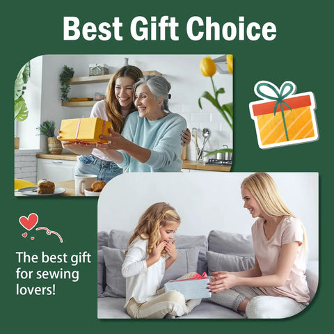 Gift box being presented, suggested as "Best Gift" for Beginner Embroidery Stitch Book With Detachable Fabric Panels, Complete Tool Kit, DIY Needlepoint Tutorials, 6x8 Inch Removable Practice Patterns, Best Gift For Craft Lovers Moms Women.