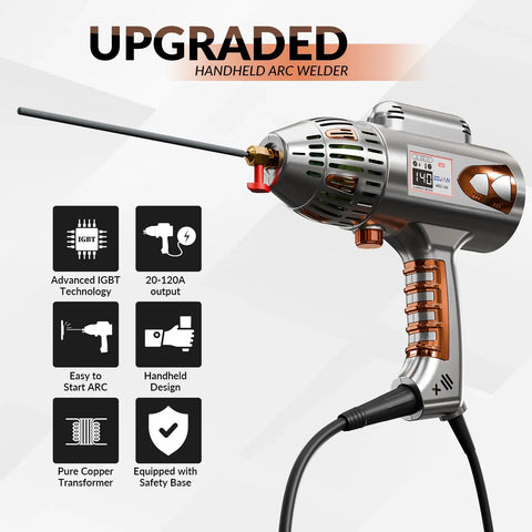 Portable 140A 110V Handheld Arc Stick Welder Inverter Gun For Home DIY Projects Lightweight Under 8 Lbs DC Stick Welding