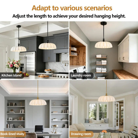 Zobawlks Pendant Lights Kitchen Island: Mid-Century Hanging Light, floral shade in kitchen island, laundry, study, drawing room