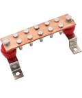 Wall Mounted Copper Ground Bar Kit With Ten Terminal Positions For Quick Multi Point Grounding, Heavy Duty Copper Busbar Measures 0.24 By 1.97 By 7.87 Inches, Preassembled Brackets And Insulators For Easy Install, Corrosion Resistant - side view