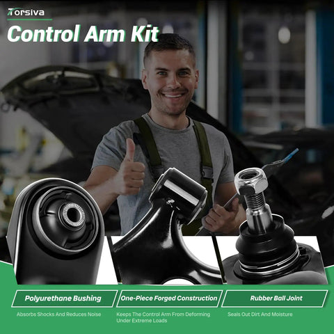 Front Lower Control Arm With Ball Joint Driver And Passenger Sides Plus Front Outer Tie Rod Assembly Kit for Kia Forte suspension parts