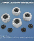 Beefy Heavy Duty Trailer Axle Wheel Hub Dust Cap Set Four Pieces Two Point Seven Two Inch For Most 7000 8000 Lb Wheel Hubs