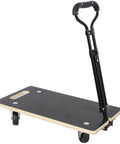 Beefy 440 Pound Heavy Duty Phenolic Resin Faced Plywood Moving Dolly With Telescopic Handle And 3 Inch PP Wheels For Heavy Appliances, Furniture, Pianos, And Large Loads, Durable, Stable, Easy Glide, black