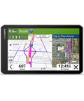 OTR720 7 Inch Truck GPS Navigator With Custom Hauler Routing, displaying map and satellite view on screen