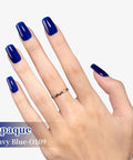 Navy Blue Gel Nail Polish Soak Off 0.5 Fl Oz UV LED Safe For Sensitive Skin HEMA Free TPO Free Non Toxic on manicured nails