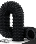 Beefy Heavy Duty Nylon Duct Hose 3 Inch By 16 Foot Flexible Venting For Diesel Heaters And More Built To Take Heat, black, coiled view.
