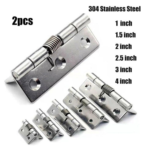 Two Pack One To Three Inch Spring Door Hinges Self Closing Design For Cabinets Windows Boxes Hardware Easy Install Durable