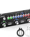 Multi Effects Guitar Pedal With Nine Amp Models And Eight IR Cabinets, black compact design with control knobs and cables.