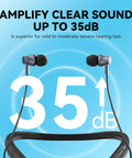 Rechargeable Bluetooth Hearing Aids For Seniors Neckband Earphones Hands Free 2 In 1 Hearing Amplifier For Elderly
