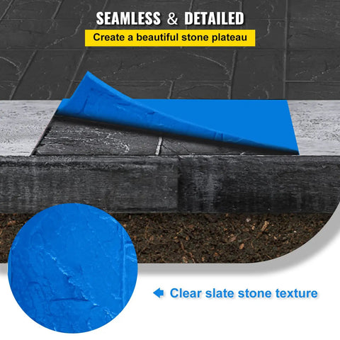 Concrete Texture Skin Mats Set 24x24 Inch Polyurethane Stamping Mats Slate Texture For Walls And Floors close-up view