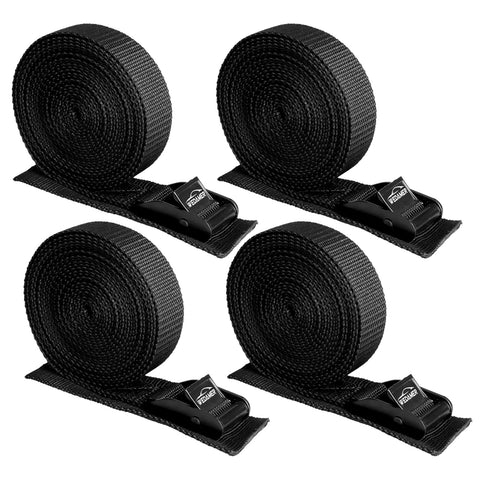 4 Pack Beefy Heavy Duty Cam Buckle Tie Down Straps 1 Inch Wide By 16 Feet Long for Trucks Boats RVs Roof Racks for securement