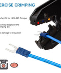 200 Pcs Blue Insulated Fork Spade Wire Connectors For 16-14 AWG U Shaped Crimp Terminals M5 Stud Size 1.5-2.5 MM2 Tinned Red Copper PVC Sleeving Flame Retardant Ideal Auto And DIY Electrical Splicing Kit used with crimper